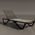 Modern Lounge Chair With Transparent Backrest And Black Metal Geometric Frame
