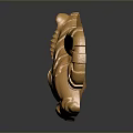 Artistic Wooden Stone Tiger Sculpture Featuring Intricate Details and Shiny Golden Surface