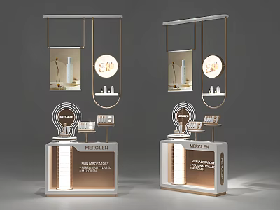 Modern Display Shelves With Lighting For Retail Product Showcase And Metal Frame Design 3d model