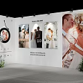 Commercial Wedding Photo Exhibition Equipment With Spotlights And Flower Decorations
