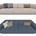 Modern Sectional Sofa With Multi Colored Cushions In Light Gray And Navy 3d model