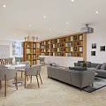 modern reading room 3d model