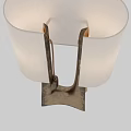 Modern Table Lamp With Unique Metal Base And White Fabric Shade Design Structure