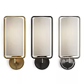 Modern Gold Black Silver Rectangular Shade Wall Sconces With Circular Base 3d model
