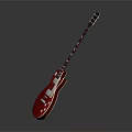 Red Electric Guitar With Black Neck And White Accents For Home Living