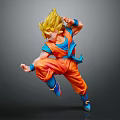 Super Saiyan Son Goku In Orange Outfit Blue Wristbands Fighting Pose Dragon Ball Anime Character