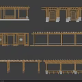Wooden Garden Pergola Structures With Various Designs Columns And Lattice Panels