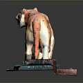 Colorful Leopard Sculpture With Blue Base As Decorative Art Piece