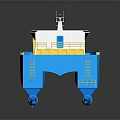 Blue Offshore Wind Support Ship With Yellow Structures 3d model