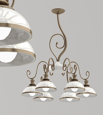 European-style chandelier classical multi-head chandelier 3d model