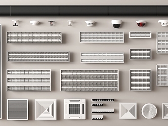 Grille lamp grille lamp air conditioner air outlet exhaust port aluminum gusset plate air outlet central air conditioner 3d model