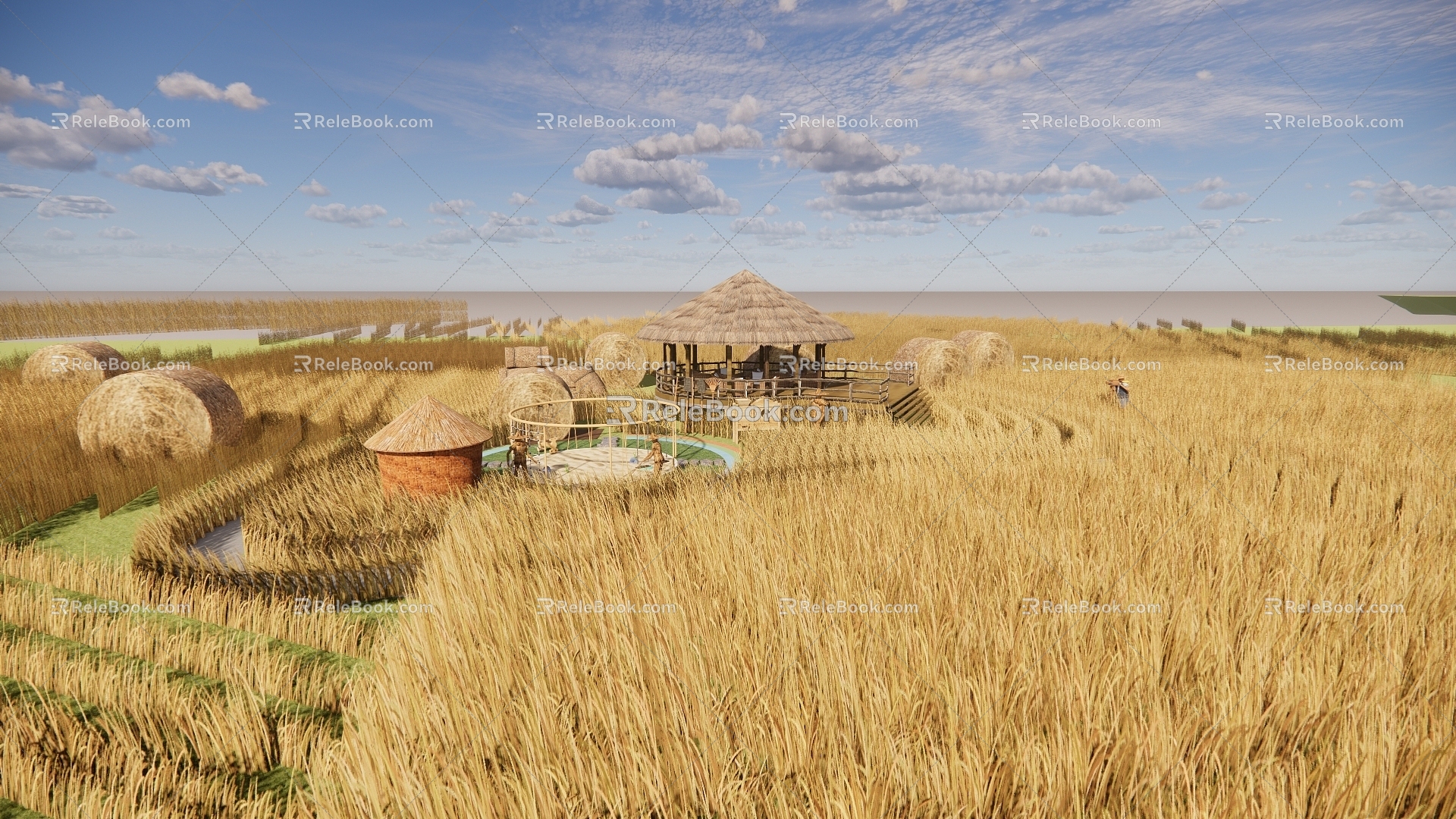 Modern Farmland Rural Agricultural Landscape 3d model