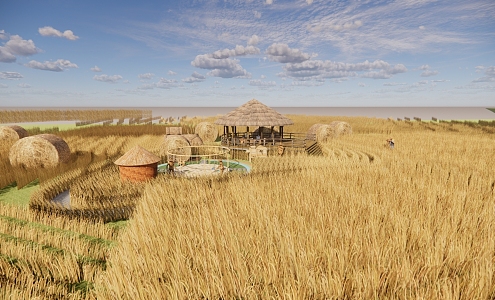 Modern Farmland Rural Agricultural Landscape 3d model