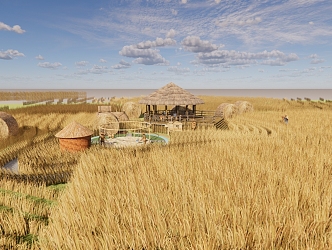 Modern Farmland Rural Agricultural Landscape 3d model