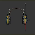 Yellow and Black Electronic Headphones With Wires And Probe Like Device