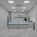 Professional Monitoring Room Interior With Control Workstation Display Screens And Equipment Cabinets