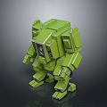 Green Cubic Mechanical Robot Model With Block Design And 3D Structure 3d model
