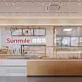 Sunmile Dessert Shop Interior With Wooden Display Cabinets Glass Cases And Fresh Pastries