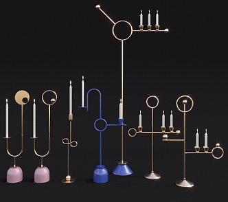 Post-modern candlestick combination 3d model