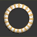 Elegant Gold And White Bracelet With Decorative Dots Diamond Shapes Design