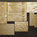 Modern wall wall decoration board wave board 3d model