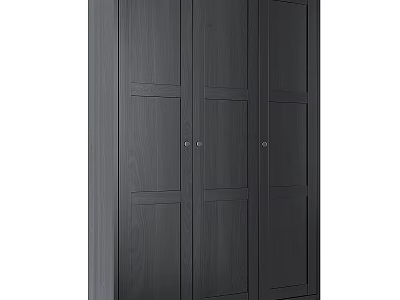 Modern Dark Wood Entryway Side Cabinet With Multi Door Storage Design 3d model