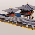 Ancient building Chinese-style corridor Chinese-style building Chinese-style tower Chinese-style pavilion 3d model