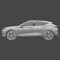 Gray Sporty SUV With Sleek Exterior Design And Black Wheels On Orange Background