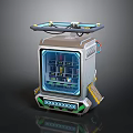 Futuristic Tech Device With Transparent Panel Internal Components And Top Platform