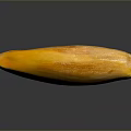 Yellow Roasted Banana with Surface Lines on Black Smooth Surface and Reflection 3d model