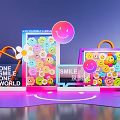Modern Internet Red Sun Flower Smiling Face Beautiful Chen Flash Commercial DP Interactive Pin Photo Beautiful Chen 3d model