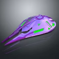 Purple Green Streamlined Tech Device With Futuristic Sleek Surface Design