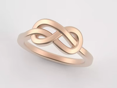 Rose Gold Infinity Knot Ring With Minimalist Design For Fashion Jewelry 3d model