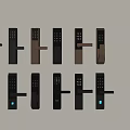 Fingerprint lock combination lock door lock security door combination lock door handle entry door lock 3d model