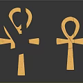 Egyptian Inspired Gold Jewelry Featuring Ankh Symbol And Hieroglyph Designs