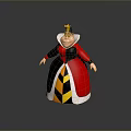 Cartoon Red Queen Character With Red And Black Outfit And Golden Crown