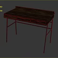 Stylish Wooden Desk With Drawers And Metal Legs For Home Office Use
