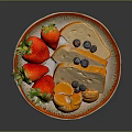 Vibrant Fresh Plate With Strawberries Blueberries Tangerine Segments And Toast
