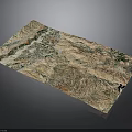 Detailed Aerial Terrain Map With Small Human Figure And Colorful Topography