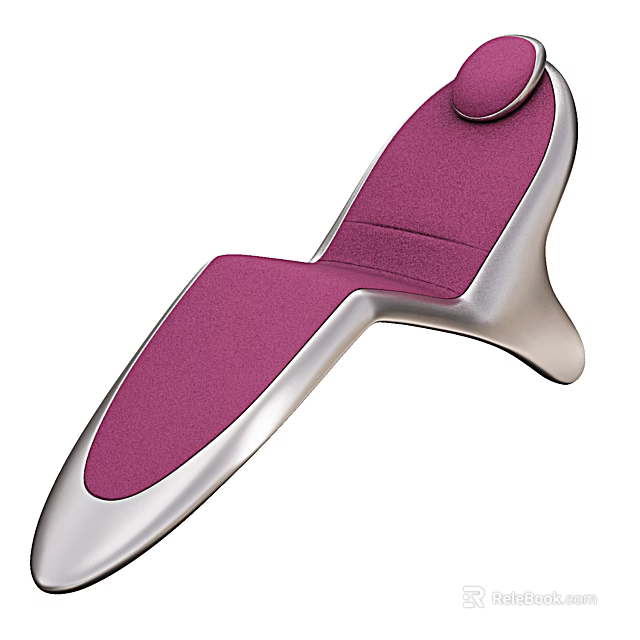 Modern Purple Leisure Chair With Silver Frame And Ergonomic Comfortable Design 3d model 