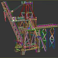 Sturdy Industrial Heavy Machinery Structure Featuring Tall Metal Frame And Base Supports