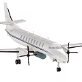 White Propeller Passenger Airplane With Sleek Design Multiple Windows And Landing Gear
