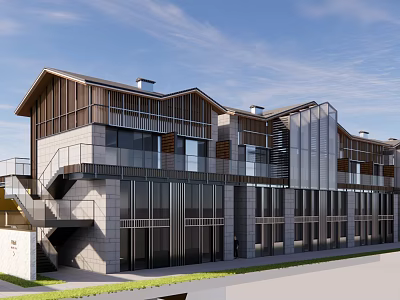 Modern Homestay Homestay Architecture Homestay Hotel Beautiful Countryside 3d model