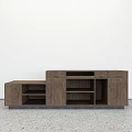 Modern Geometric Reception Desk With Wooden And Gray Structure Design 3d model