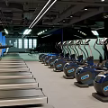 Modern Fitness Gym Interior With Various Workout Equipment And Training Machines