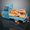 Modern Cartoon Car Food Car Cartoon Food Car Cartoon Bread 3d model