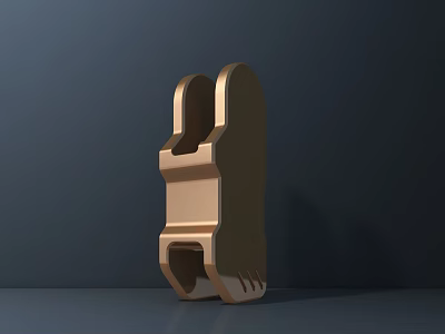 Golden Metallic Road Facility With Double Bracket Design And Stable Structure 3d model