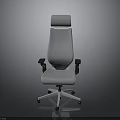 Modern Office Chair With High Backrest Black Armrests And Silver Five Star Base