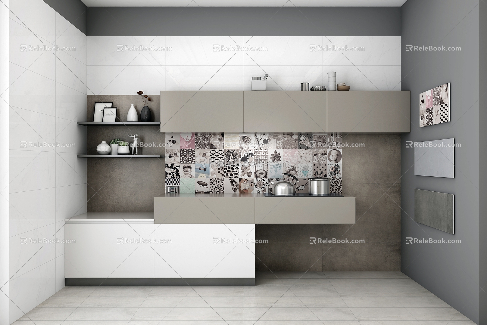 Tile Exhibition Hall Kitchen Sample Room Display 3d model