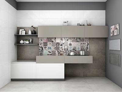 Tile Exhibition Hall Kitchen Sample Room Display 3d model